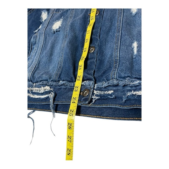 BLUE AGE Distressed Denim Jacket size Large - Picture 5 of 6